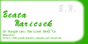 beata maricsek business card